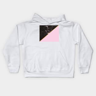 Pink and gold abstract, marble Kids Hoodie